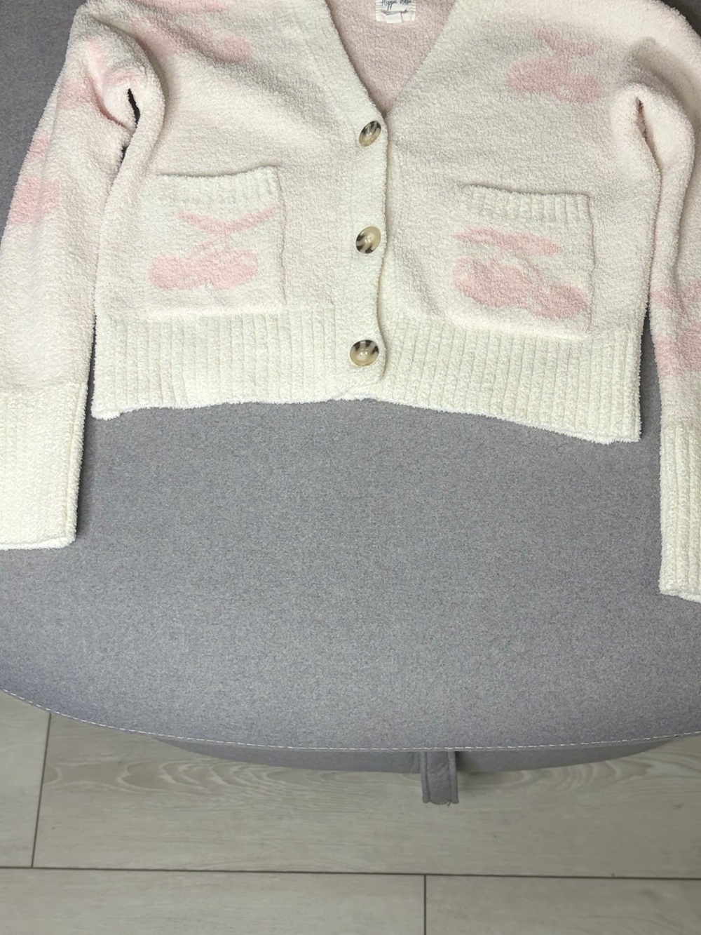 Hippie Rose Cream Cardigan with Light Pink Accents